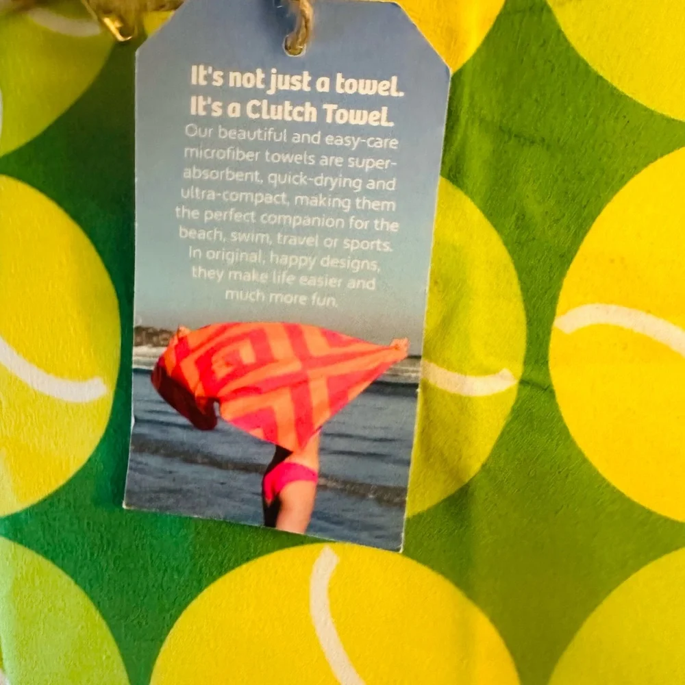 Clutch Towel with Tennis Theme NWT